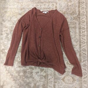 American Eagle Ribbed Knotted Top